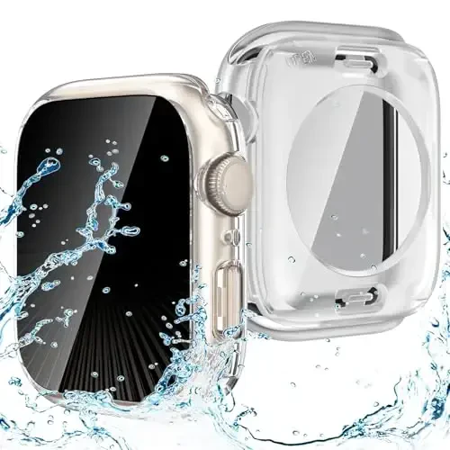 Goton Privacy Waterproof Case Apple Watch Series 11/10 Screen Protector 46mm bilan mos keladi, Anti Spy Face Cover iWatch Accessories uchun orqa bamper - 1