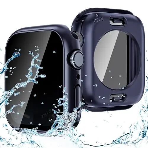 Goton Privacy Waterproof Case Compatible for Apple Watch Screen Protector 40mm Series 6/5/4, SE 3/2/1, Anti Spy Face Cover Back Bumper for iWatch Accessories 