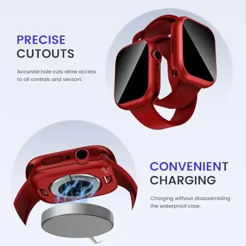 Goton Privacy Waterproof Case Compatible for Apple Watch Screen Protector 46mm 42mm 45mm 44mm 41mm 40mm Ultra 2 49mm SE Series 10 9 8 7 6 5 4, Anti Spy Face Cover Back Bumper for iWatch Accessories - 5