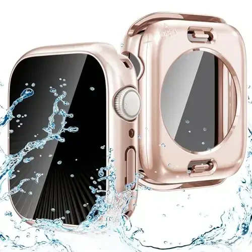 Goton Privacy Waterproof Case Compatible for Apple Watch Screen Protector 46mm 42mm 45mm 44mm 41mm 40mm Ultra 2 49mm SE Series 10 9 8 7 6 5 4, Anti Spy Face Cover Back Bumper for iWatch Accessories 