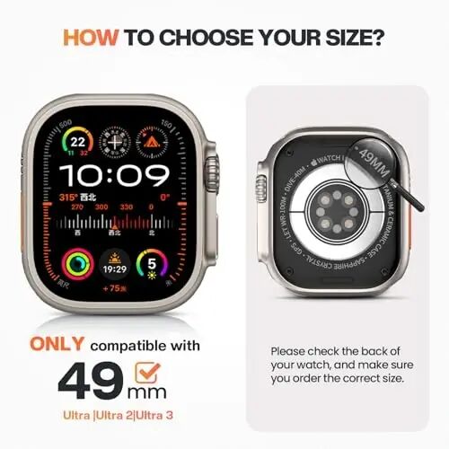 Goton Privacy Waterproof Case Compatible for Apple Watch Screen Protector 46mm 42mm 45mm 44mm 41mm 40mm Ultra 2 49mm SE Series 10 9 8 7 6 5 4, Anti Spy Face Cover Back Bumper for iWatch Accessories 