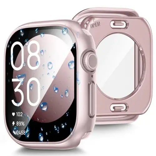 Goton Water-Resistant Screen Protector Case for Apple Watch 40mm SE/6/5/4 | Hard PC Case with Tempered Glass & Hollow Back Cover for SE 3/2/1 & Series 6/5/4, IP67 Waterproof & Anti-Fog Sensitive Touch - 1