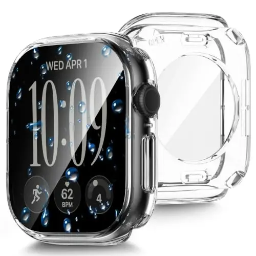 Goton Water-Resistant Screen Protector Case for Apple Watch 46mm Series 12 | Hard PC Case with Tempered Glass & Hollow Back Cover for Series 12 46mm, IP67 Waterproof & Anti-Fog Sensitive Touch | Hard PC Case with Tempered Glass & Hollow Back Cover fo - 1