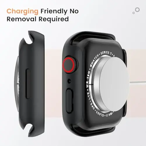 Goton Waterproof Privacy Case for Apple Watch Screen Protector, Anti-Spy Tempered Glass Film iWatch Cover Hard PC Case Bumper for Apple Watch Series 11/10, 46mm Black 