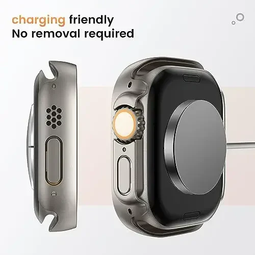 Goton Waterproof Privacy Case for Apple Watch Ultra 2 2024 Ultra 2 Ultra 49mm, Hard PC Bumper Tempered Glass Screen Protector for iWatch Cover Accessories, 49mm TitaniumTitanium - 5