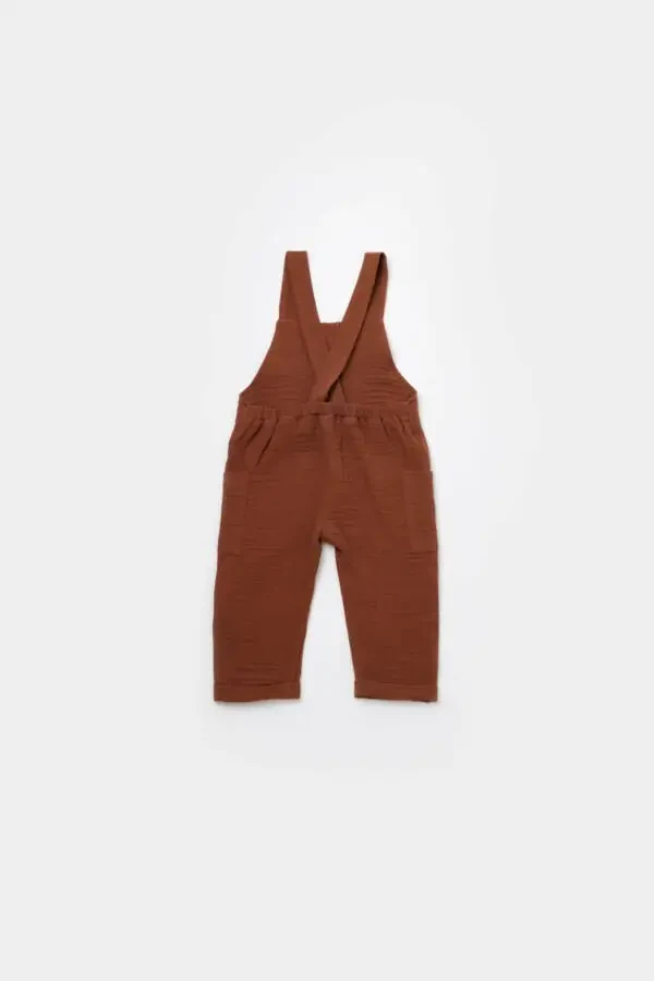 GOTS Sertifikalı Organik Müslin Cepli Salopet Tulum | Unisex & Yumuşak - 5