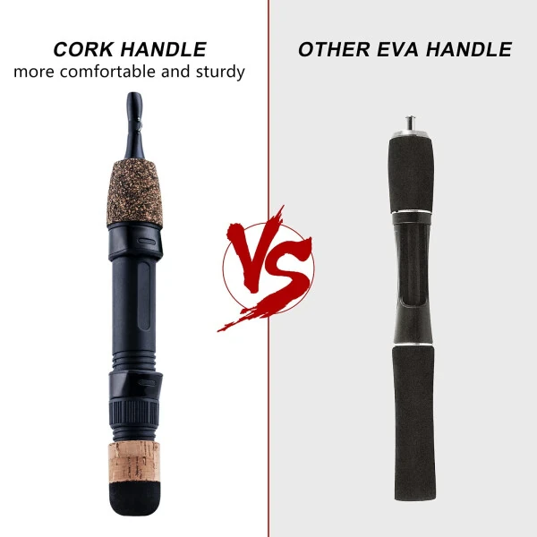 Goture ikki uchi muz baliq ovlash tayoqchasi, yuqori ko'rinadigan ultralight muz baliq ovlash yigiruv tayoqchasi mantar tutqich bilan. - 5