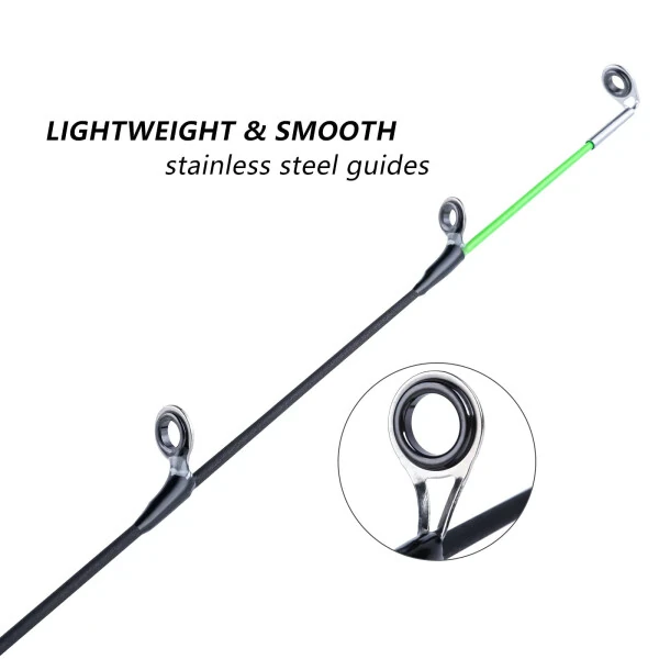 Goture Twin-Tip Ice Fishing Rod, High Visibility Ultralight Ice Fishing Spinning Rod with Cork Handle - 3