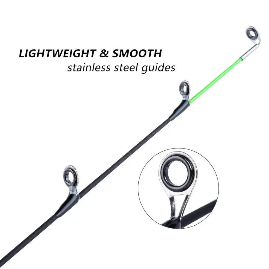 Goture Twin-Tip Ice Fishing Rod, High Visibility Ultralight Ice Fishing Spinning Rod with Cork Handle - 3