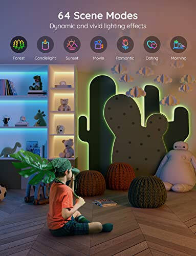 Govee 16.4ft WiFi LED Şerit Işıkları, Akıllı RGB LED Işıklar Alexa ve Google Asistan ile Çalışır, Müzik Eşliğinde Renk Değiştiren Işık Şeridi, Yatak Odası, Mutfak, Cadılar Bayramı Dekoru İçin Uygulama Kontrolü ile LED Işıklar - 6