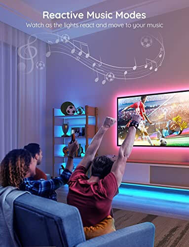 Govee 16.4ft WiFi LED Şerit Işıkları, Akıllı RGB LED Işıklar Alexa ve Google Asistan ile Çalışır, Müzik Eşliğinde Renk Değiştiren Işık Şeridi, Yatak Odası, Mutfak, Cadılar Bayramı Dekoru İçin Uygulama Kontrolü ile LED Işıklar - 7