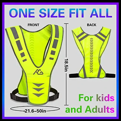 GoxRunx Reflective Running Vest Gear with Reflective Bands for Women Men Safety Reflective Vest for Walking Running Cycling at Night - 4