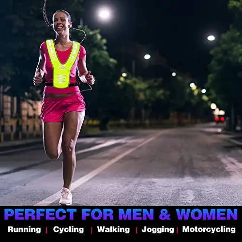 GoxRunx Reflective Running Vest Gear with Reflective Bands for Women Men Safety Reflective Vest for Walking Running Cycling at Night - 6