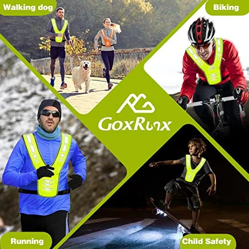 GoxRunx Reflective Running Vest Gear with Reflective Bands for Women Men Safety Reflective Vest for Walking Running Cycling at Night - 7