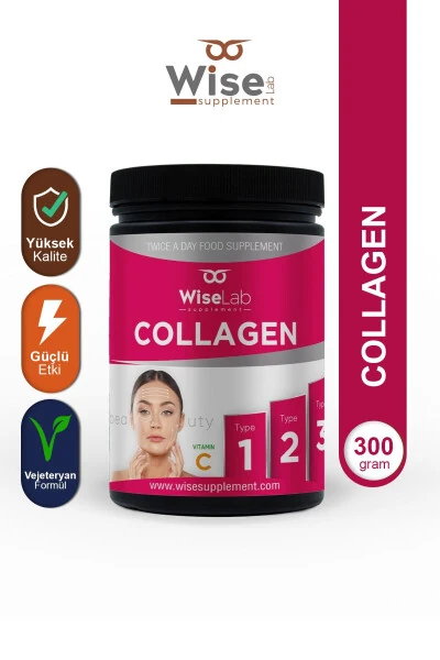 Go'zallik Kollagen Kuni 3 Xil Kollagen 1-tur, 2-tur, 3-tur C Vitamini 300gr - WISELAB