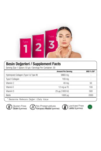 Go'zallik Kollagen Kuni 3 Xil Kollagen 1-tur, 2-tur, 3-tur C Vitamini 300gr - 4