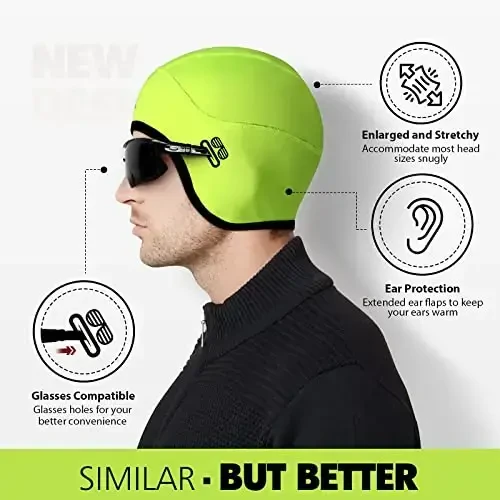 Hikenture Skull Cap Helmet Liner with Glasses Holes, Winter Thermal Cycling Cap for Men & Women, Cycling Hat Beanie - MODAZONE (1)