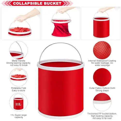 GPUSFAK 39Pcs Car Wash Cleaning Kit with Foam Gun Sprayer Detailing Brushes Collapsible Bucket Windshield Cleaning Tool Tire Brush Towels Complete Interior Exterior Detailing Set for Car - 3