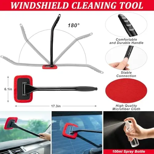GPUSFAK 46Pcs Car Wash Cleaning Kit with Foam Gun Sprayer Detailing Brushes Car Vacuum Collapsible Bucket Windshield Cleaning Tool Tire Brush Towels Complete Interior Exterior Detailing Set for Car - 5