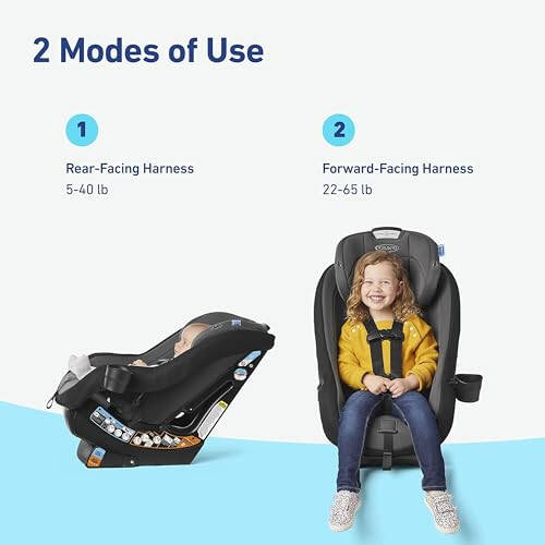 Graco Contender Slim Convertible Car Seat, West Point, Space-Saving Design, Lightweight and Compact - 3