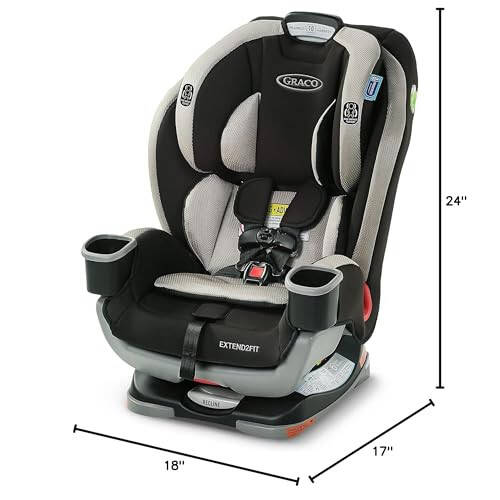 Graco Extend2Fit 3-in-1 Car Seat, Grey Booster Car Seat Convertible - 6