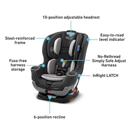 Graco Extend2Fit Convertible Car Seat, Rear-Facing and Forward-Facing, Extended Rear-Facing Seat Option, Redmond, Ideal for Newborns, Infants, and Toddlers - 6