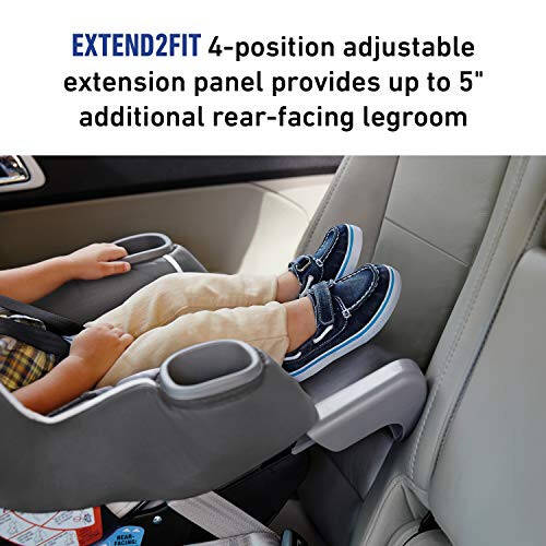 Graco Extend2Fit Dönüştürülebilir Bebek Oto Koltuğu, Arkalı ve İleri Yüzlü, Ek Bacak Mesafesi için Ayarlanabilir Uzatma Paneli, Gotham - 15