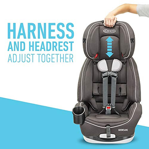 Graco Grows4Me 4 ta 1 Avtomobil O'rindig'i, Chaqaloqdan Bolalargacha Aylantiriladigan Avtomobil O'rindig'i va Takviylovchi O'rindiq, West Point Dizayni, 10 Yil Xavfsiz va Qulay Safarlar Uchun - 6