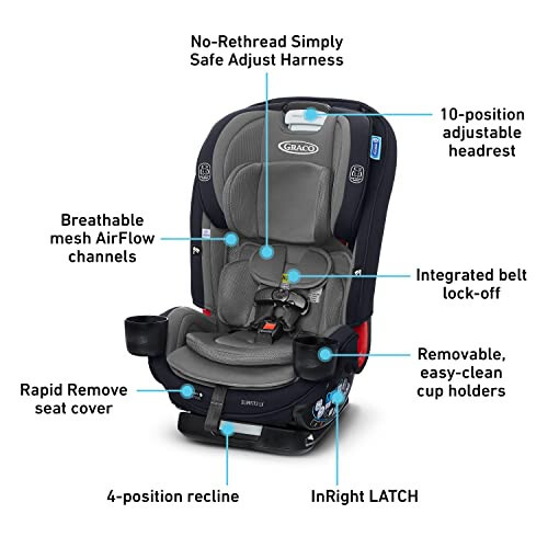 Graco SlimFit3 LX 3-in-1 Avtomobil O'rindig'i, 3 Avtomobil O'rindig'i Yonma-Yon, Stanford - 6