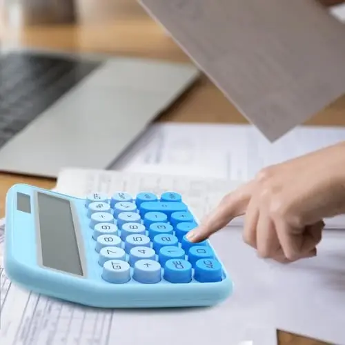 Gradient Blue Calculator, UPIHO Standard Calculator 12 Digit with Large LCD Display and Big Buttons,Blue Office Accessories for Women Desk, for Office,School, Home,Business - 5