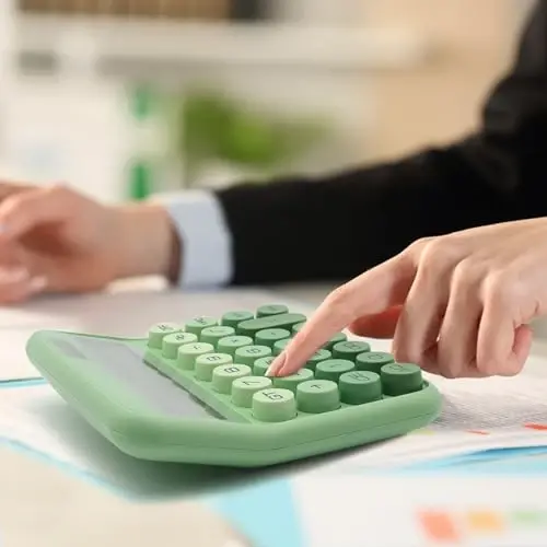 Gradient Green Calculator, UPIHO Standard Calculator 12 Digit with Large LCD Display and Big Buttons, Green Office Supplies for Women, Cute Desk Accessories for Office, School, Home, Business - 5