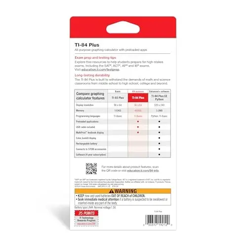 Графический калькулятор Texas Instruments TI-84 Plus, черный, 320 x 240 пикселей (диагональ 2,8 дюйма) - 4