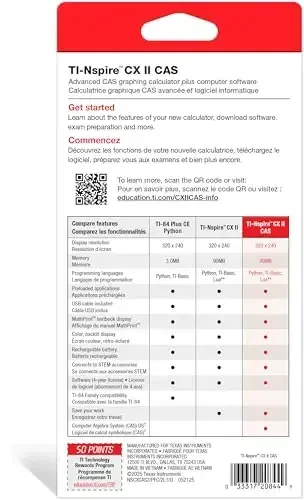 Графический калькулятор Texas Instruments TI-Nspire CX II CAS с цветным экраном и программным обеспечением для студентов (ПК/Mac) - 5