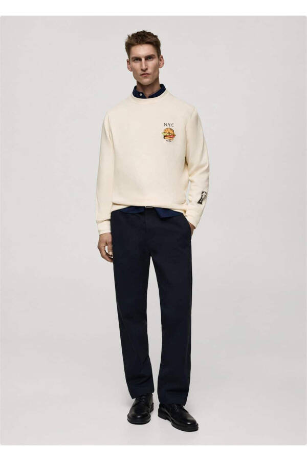 Grafik desenli pamuklu sweatshirt - 2