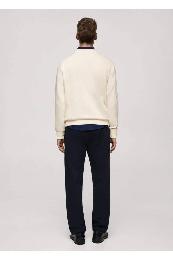 Grafik desenli pamuklu sweatshirt - 4