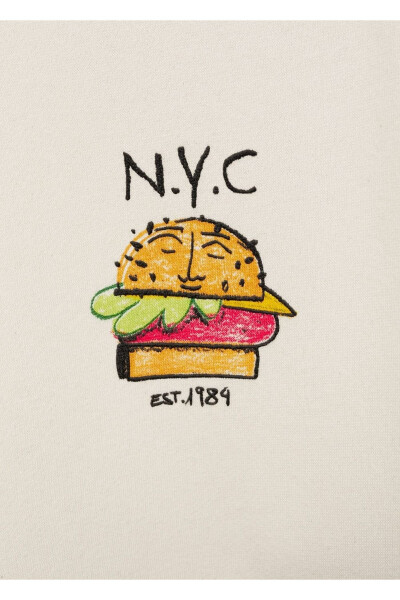 Grafik desenli pamuklu sweatshirt - 7