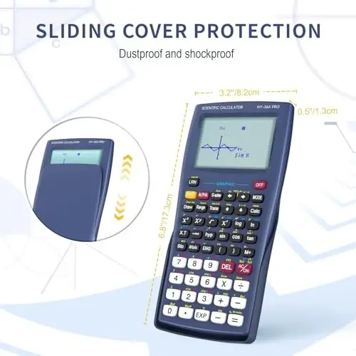 Scientific Calculator with Graphing Function, NEWYES 36X Pro Graphic Science Calculator for Middle and High School Supplies (Blue) - 4