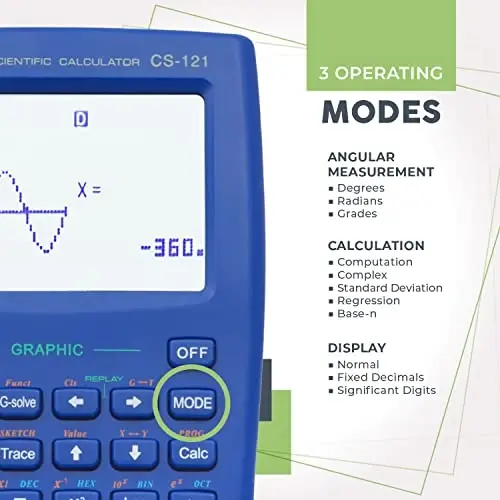 Scientific Calculator with Graphic Functions - Multiple Modes with Intuitive Interface - Perfect for Beginner and Advanced Courses, High School or College - 3