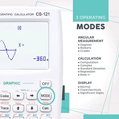 Scientific Calculator with Graphic Functions - Multiple Modes with Intuitive Interface - Perfect for Students of Beginner and Advanced Courses, High School or College - 3