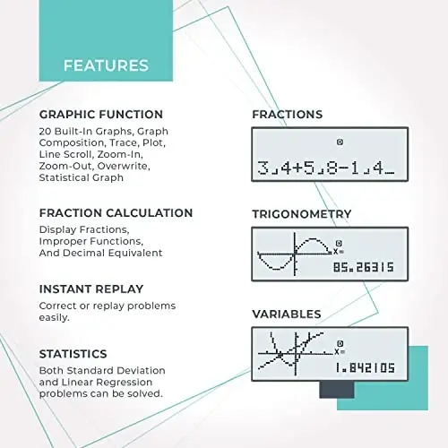 CATIGA Scientific Calculators with Graphic Functions, Graphing Calculators with Multiple Modes, Scientific Calculators for Students, High School or College Courses, Calculadora Cientifica, CS-121 - 2
