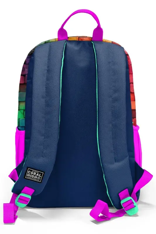 Grafit naqshli 3 talik SET Maktab ryukzagi - aralash g'isht - 6