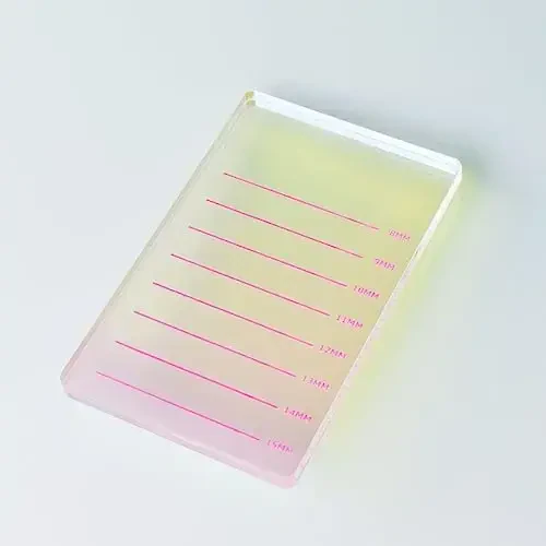 Grafting False Eyelash Acrylic Extension Pallet, Eyelash Extension Glue Tweezers Plate Pad Makeup Palette Individual Training Tools (Dazzling 4.72x2.95inch) - 1