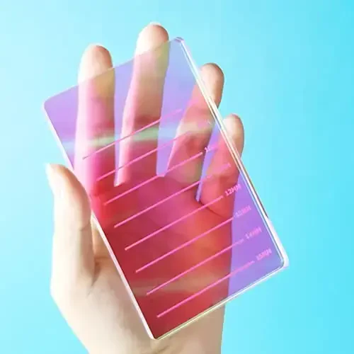 Grafting False Eyelash Acrylic Extension Pallet, Eyelash Extension Glue Tweezers Plate Pad Makeup Palette Individual Training Tools (Dazzling 4.72x2.95inch) - 2