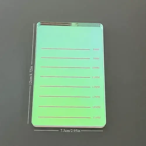 Grafting False Eyelash Acrylic Extension Pallet, Eyelash Extension Glue Tweezers Plate Pad Makeup Palette Individual Training Tools (Dazzling 4.72x2.95inch) - 4