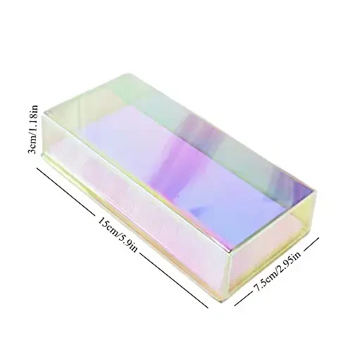 Grafting False Eyelash Acrylic Extension Pallet Organizer, Eyelash Extension Glue Tweezers Plate Makeup Palette, Dustproof Storage Box Display Training Tools Salon (Dazzling S with cover) - 5