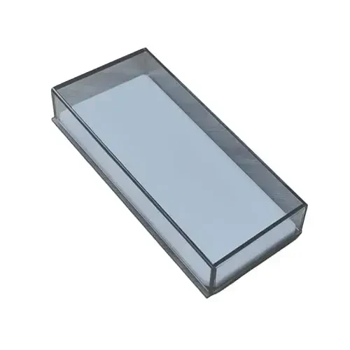 Grafting False Eyelash Acrylic Extension Pallet Organizer, Eyelash Extension Glue Tweezers Plate Makeup Palette, Dustproof Storage Box Display Training Tools Salon (Transparent Grey) - 1