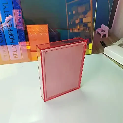 Grafting False Eyelash Acrylic Extension Pallet Organizer, Eyelash Extension Glue Tweezers Plate Makeup Palette, Dustproof Storage Box Display Training Tools Salon (Transparent Pink L) - 6