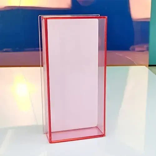 Grafting False Eyelash Acrylic Extension Pallet Organizer, Eyelash Extension Glue Tweezers Plate Makeup Palette, Dustproof Storage Box Display Training Tools Salon (Transparent Pink S) - 6