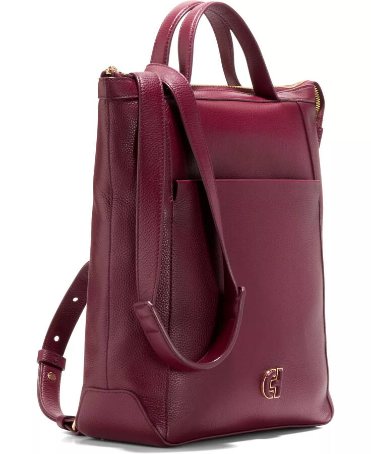 Grand Ambition Small Convertible Leather Backpack Black Cherry - 3