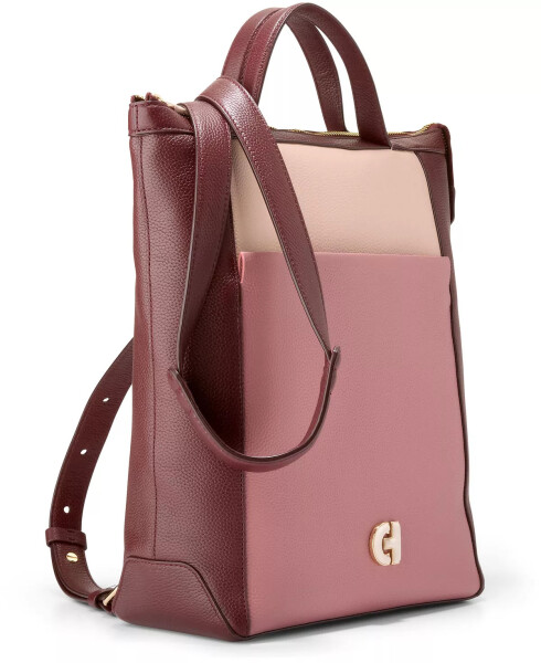 Grand Ambition Small Convertible Leather Backpack Rose/ Bloodstone - 3